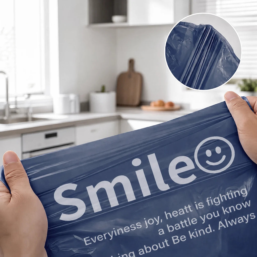 Disposable Trash Garbage Bags 20L Capacity Household Rubbish Bin Liners 50pcs Thickened Leakproof Waste Bags for Kitchen Home