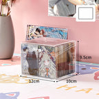 Kpop Photocard Storage Box Transparent Acrylic Photo Card Organizer Compartment Flip Box Card Case Protector Container Korean
