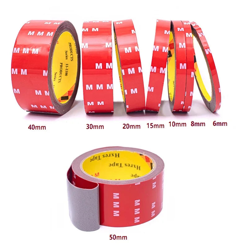 300CM Strong Permanent Double Sided Tape Acrylic Foam Adhesive Waterproof High Temperature Tape Sticker for Car Indoor Decor