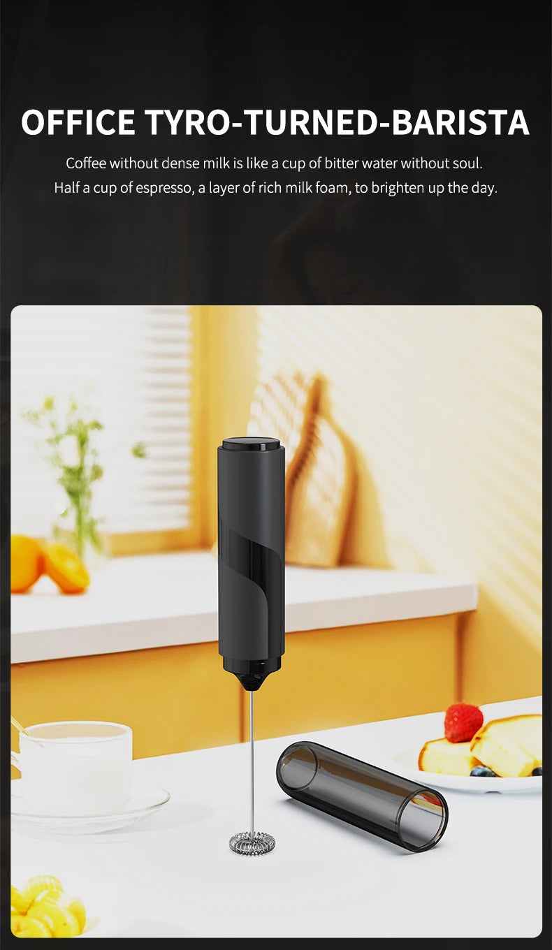 Portable Battery Stirrer Milk Frother Handheld Foam Maker for Lattes Whisk Drink Mixer Coffee Electric Egg Beater Kitchen Tool