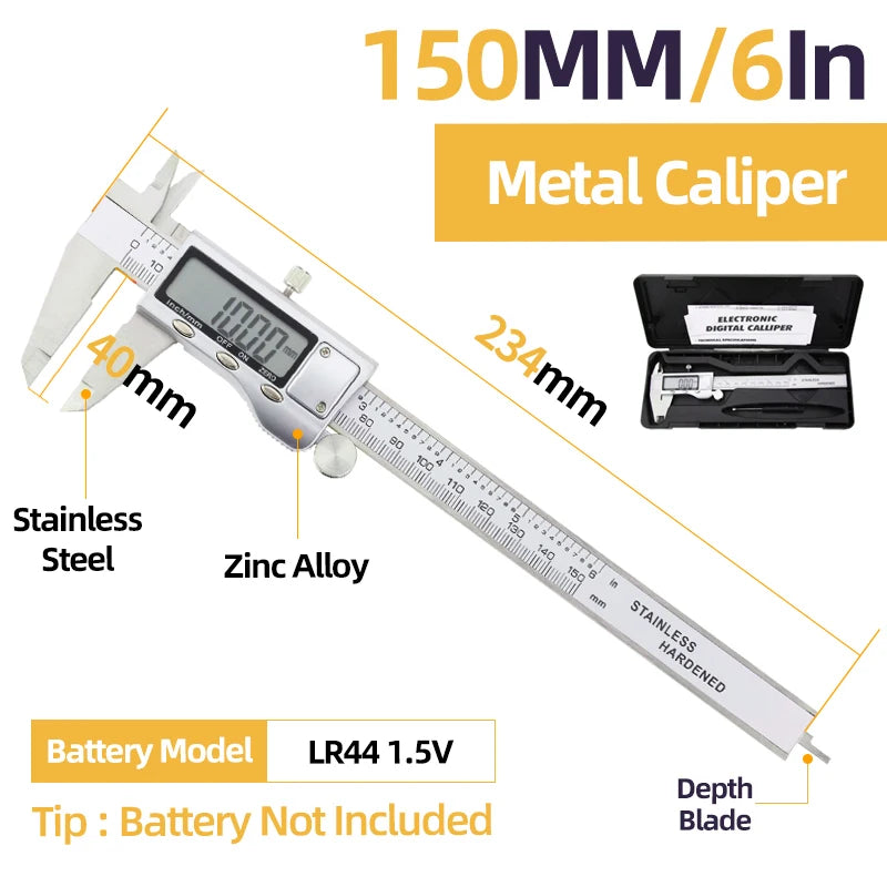 Metal Caliper Digital Caliper Stainless Steel Digital Pachymeter Digital Micrometer Vernier Calipers Metal Gauge Measuring Tools