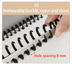 10Pcs A4/B5 Soft Plastic Loop Wire Binding Rings for Loose-Leaf Notebooks Spiral Coil Binding Strips Fastener Rings