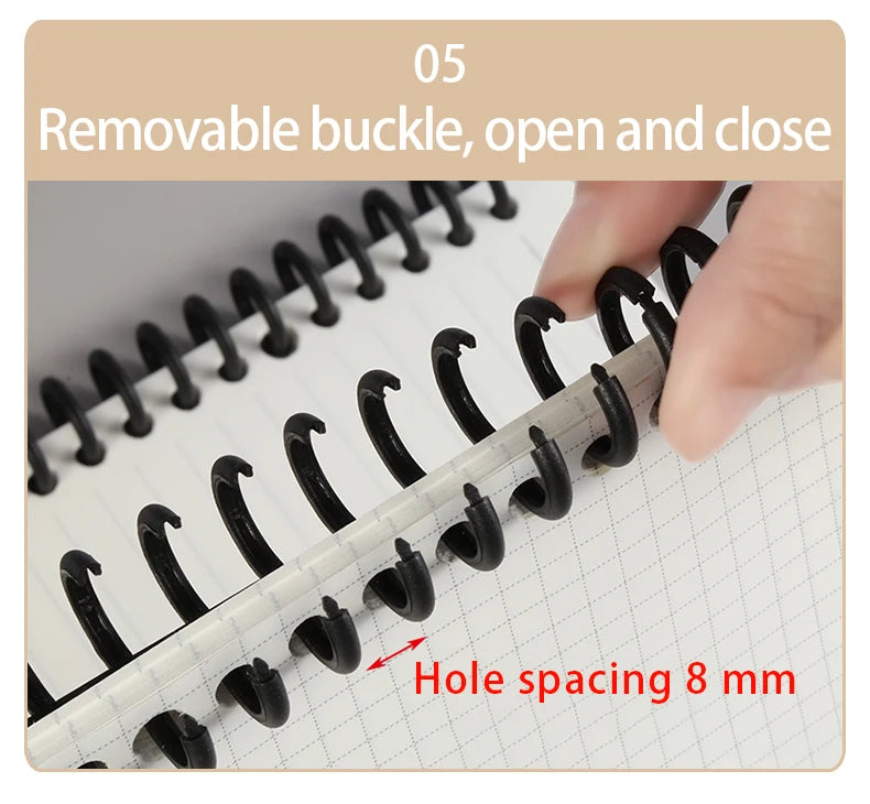 10Pcs A4/B5 Soft Plastic Loop Wire Binding Rings for Loose-Leaf Notebooks Spiral Coil Binding Strips Fastener Rings