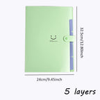 A4 Organ Folder 5 Layers Macaron Colors File Manager Storage Simple Folder for Student School and Office Stationery Supplies