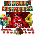 Football Player Theme Party Decoration Soccer Cr&7 Superstar Party Supplies Plate Cup Balloon Banner Paper Backdrop Party Gift