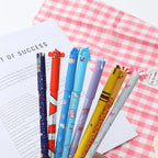 4/8pcs Colors Erasable Gel Pens with Erase Ink Cute Animal Pen Colours 0.5mm/0.7mm Tip Fine Ballpoint Pen for School Office Gift