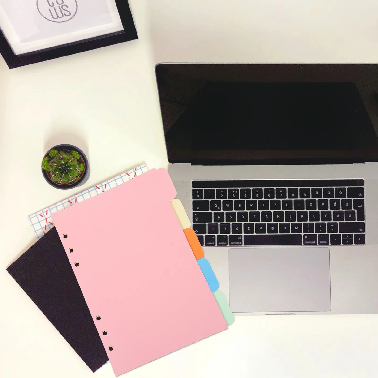 1Set A5 Index Divider Set 5 Color Tab Dividers for 6 Ring Binders Wide Tabs Secure Insertion Binder Sorting Planner Organizer