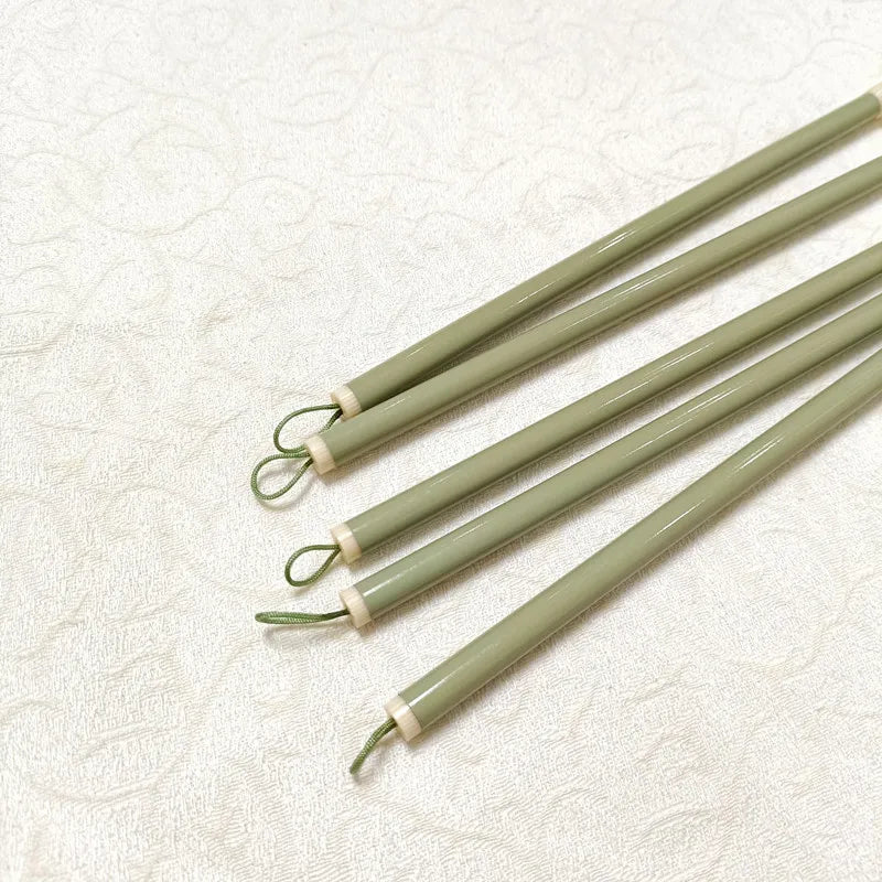 5Pcs Green Xiaokai Calligraphy Brush Pen Soft Mix Hair Chinese Painting Brush Weasel Hair Regular Script Writing Brush Wholesale