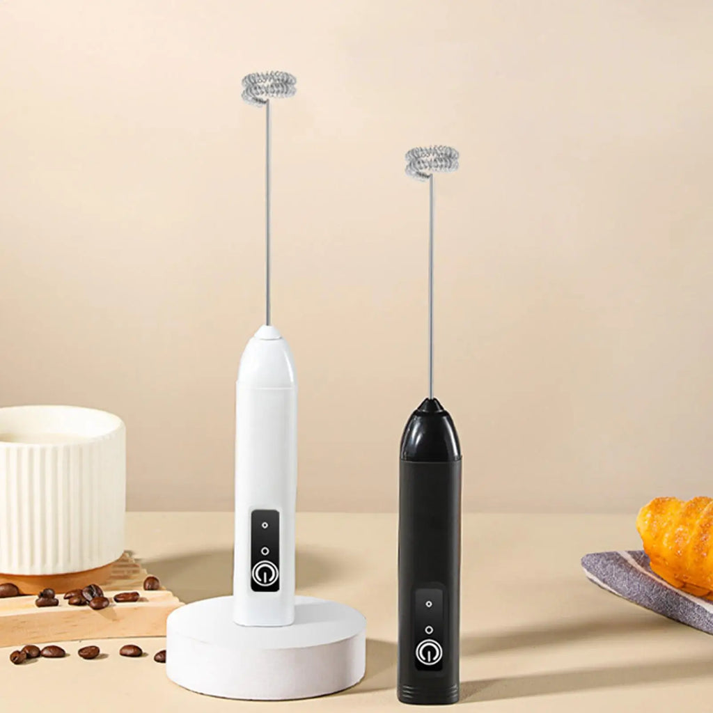 Handheld Milk Frother Wand Rechargeable Foam Stirrer Whisk Cappuccino Foam Maker for Milk Latte Chocolate Coffee Cafe Home