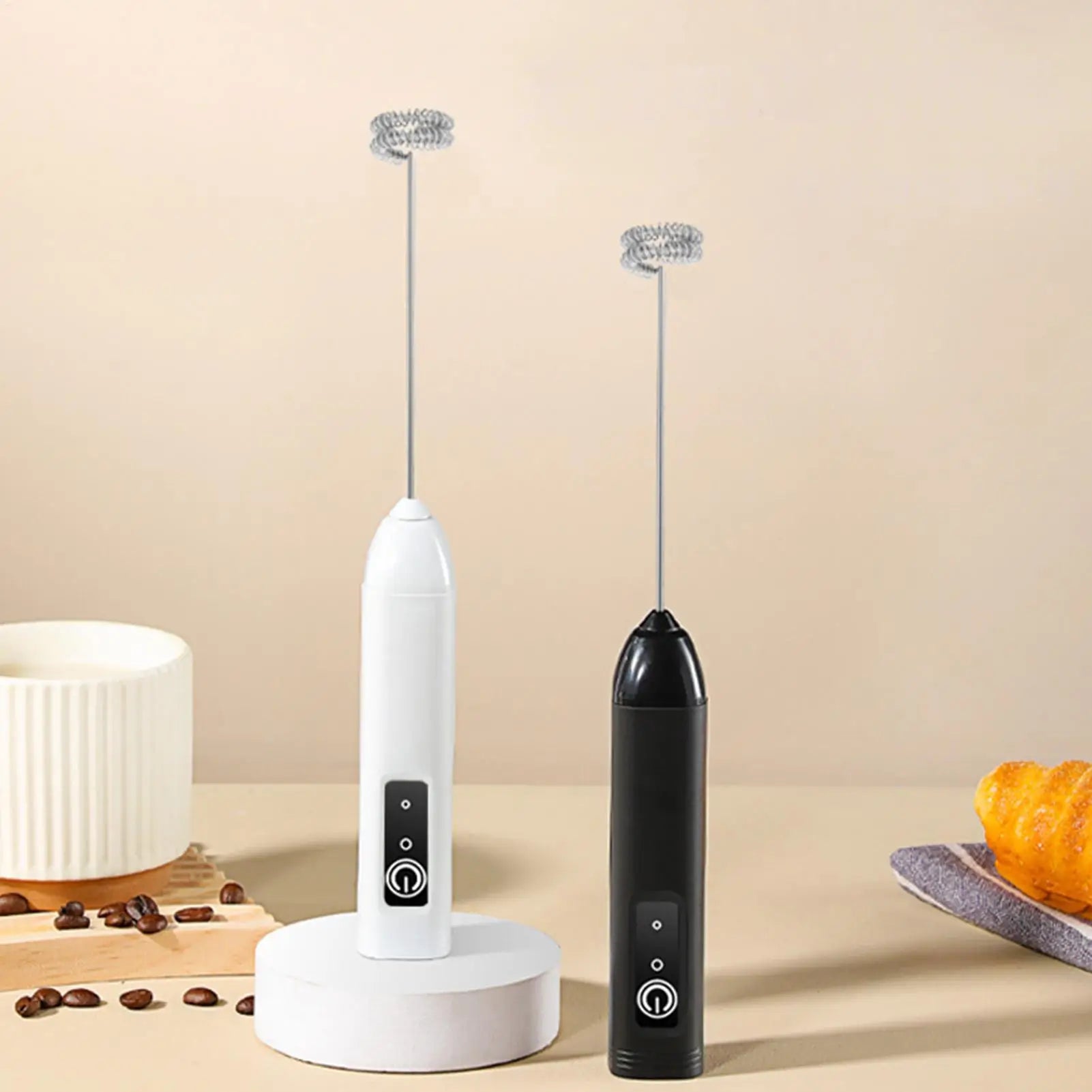 Handheld Milk Frother Wand Rechargeable Foam Stirrer Whisk Cappuccino Foam Maker for Milk Latte Chocolate Coffee Cafe Home