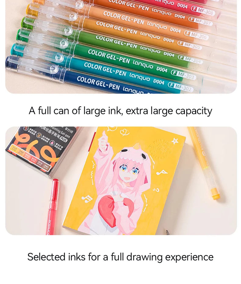 Languo 90 Colors Painting Acrylic Gel Pens Large Capacity Ink Pen for Drawing Diary Diy Coloring Doodling Painting Art Supplies