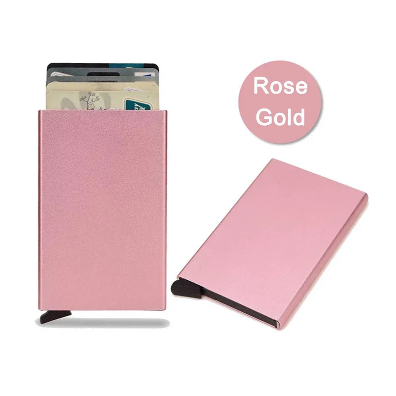 Rfid Metal Credit Card Holder Luxury Men Minimalist Wallet Cardholder Case Bag Business Supplies Card Storage Box Organizer Mini