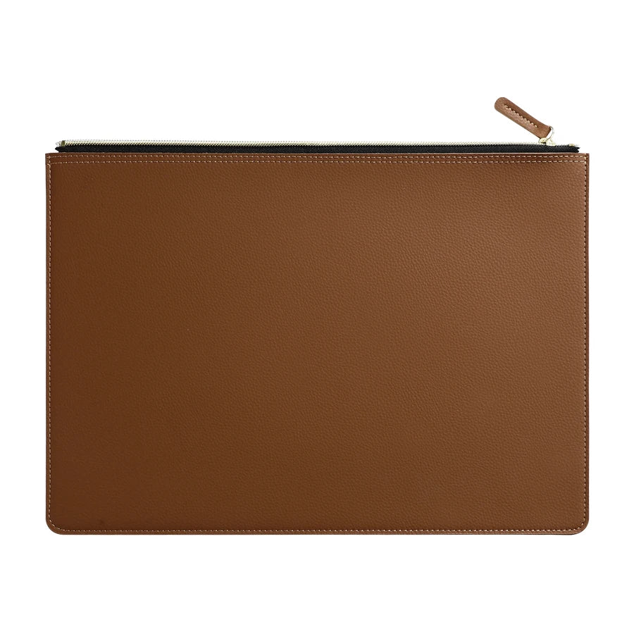 A4 Leather Zipper Bag in Multiple Colors Business Briefcase PU Document Bag for Professional Use
