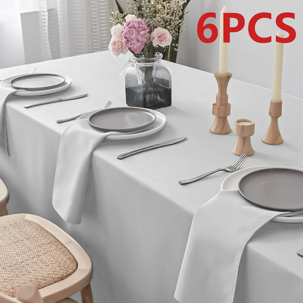 Set Of 6/12/24 40x40cm Table Cloth Napkins Durable Polyester Thicken Placemat Reusable for Kitchen Dining  Wedding Decoration