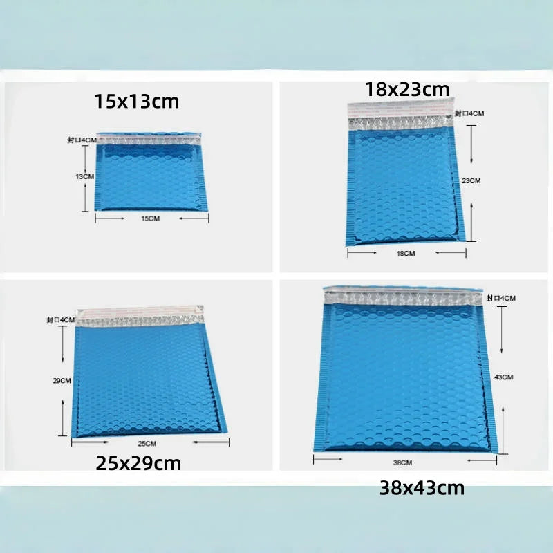 30pcs/lot Blue Aluminized Bubble Mailer Gift Packaging Self Seal Bag Large Size Shipping Mailing Envelope