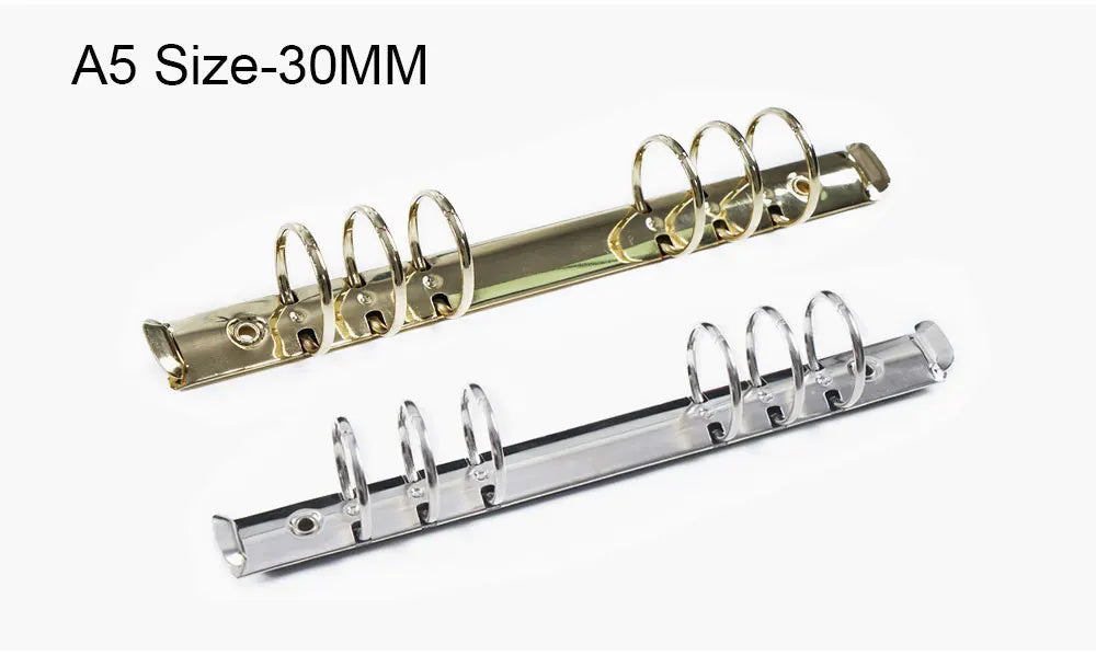 30mm A5A6A7 Notebook 6-Hole Binder Clips Binding Replacement Clip Metal Rings Accessories Loose-leaf Budget Binder Binding Rings
