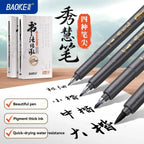 BAOKE 4-Size Calligraphy Pen Set for Writing, Hand Lettering, Black Ink Brush Markers Sketching Calligraphie Art Supplies Artist