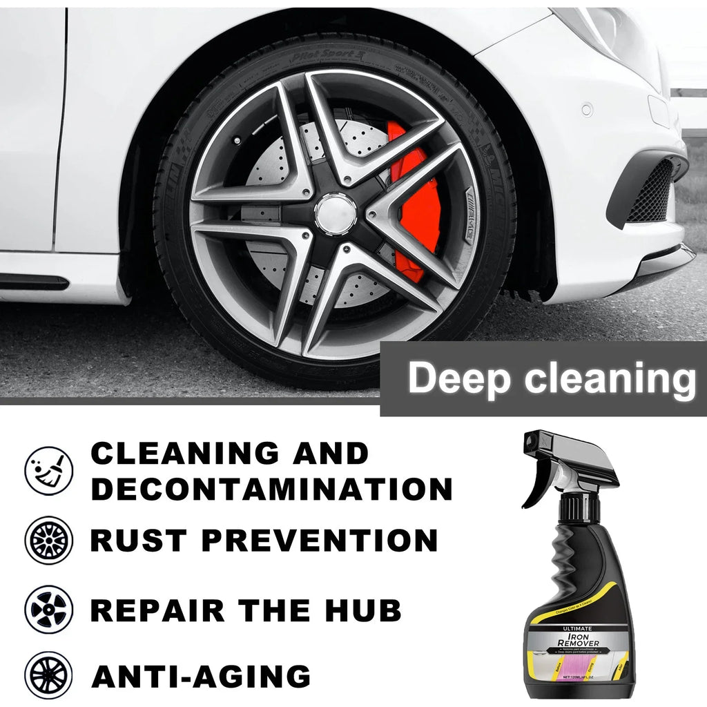 Car Rust Remover Car Wheel Care Quick Remover Car Exhaust Pipe Rust Removal Spray Clean Metal Iron Powder Stains