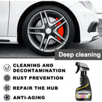 Car Rust Remover Car Wheel Care Quick Remover Car Exhaust Pipe Rust Removal Spray Clean Metal Iron Powder Stains