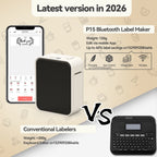 Mini Sticker Printer Marklife P15 Label Printer P15 Thermal Printer Wirelss Bluetooth Label Maker Inkless Machine or 1PK Label