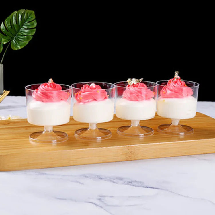 20pcs Disposable Dessert Cups Jelly Yogurt Cake Plastic Cup Transparent Baking Tools Food Container Party Decorative Tableware