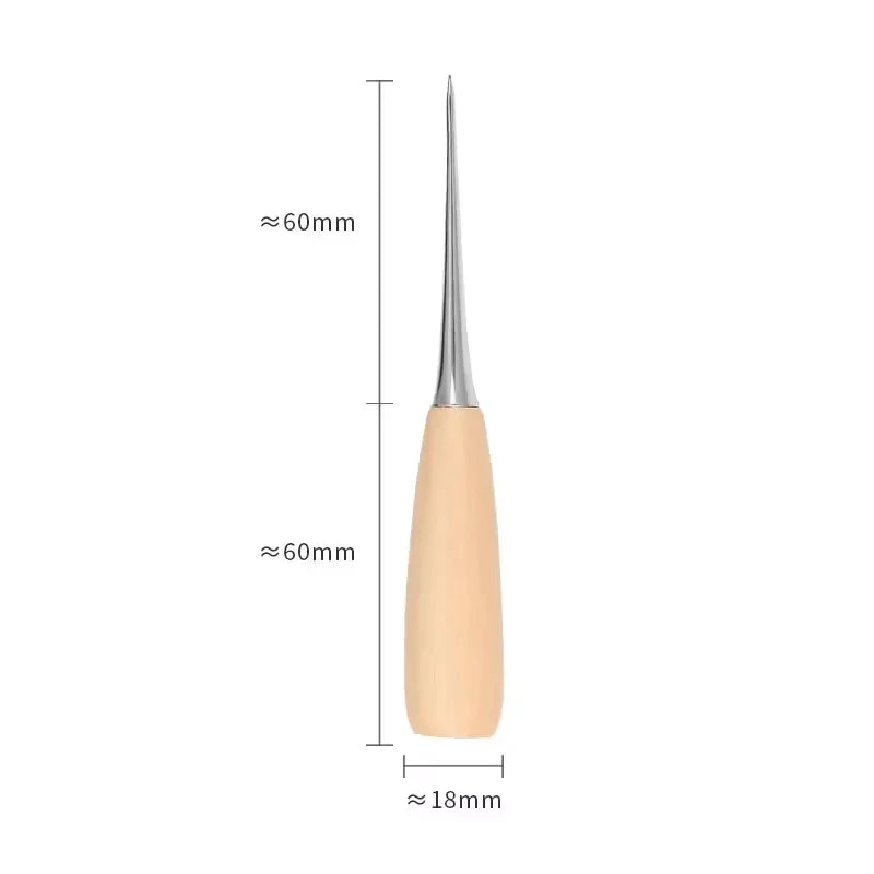1pcs Leather Hand Stitching Awl Tool Leather Craft Hole Punch Tool Wood Handle Steel awl Craft Stitching Leather Tools