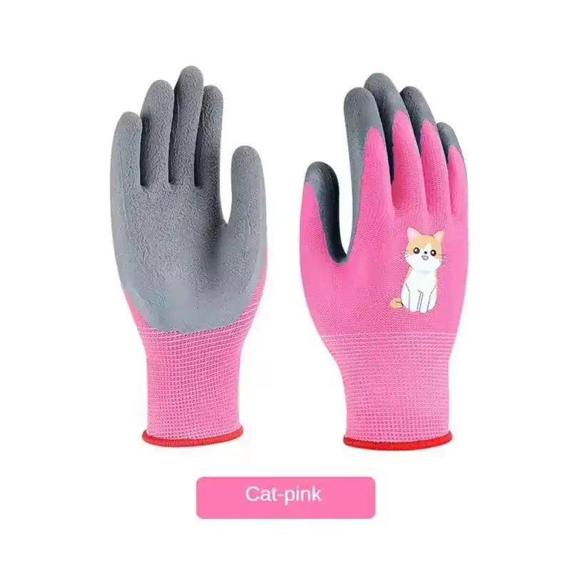 Kids Safety Protection Gloves Durable Waterproof Work Garden Non-Slip,Children Latex Gloves,Puncture-resistant,Kitchen