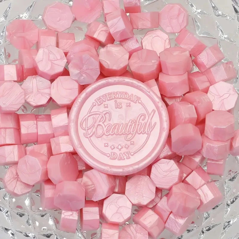 100pcs/bag Octagonal Sealing Wax Beads for Wax Stamps is Suitable for Wedding Invitations, Envelope Cards, Christmas Gift