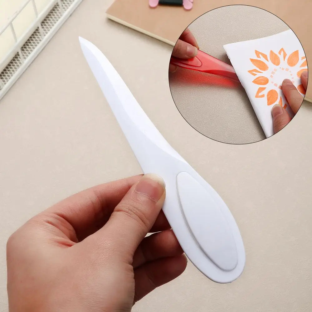 1PC Colorful Plastic Paper Cutter With Handle Point Turner Seam Creaser Letter Opener Mark Presser Tool Office School Supplies