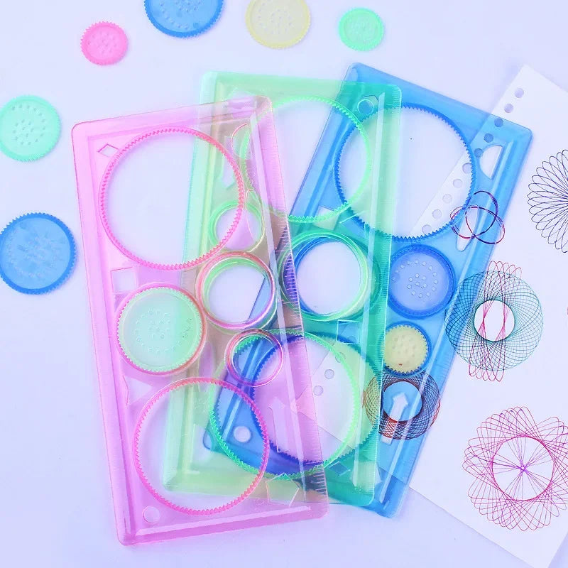 Geometry Spirograph Drawing Stencils Set Painting Template Art Crafts Creative Teenager Educational Toy Variety of Flowers Ruler