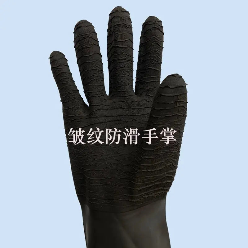 Sandblasting machine hand sleeve thickened wear-resistant rubber latex water and acid and alkali resistant gloves
