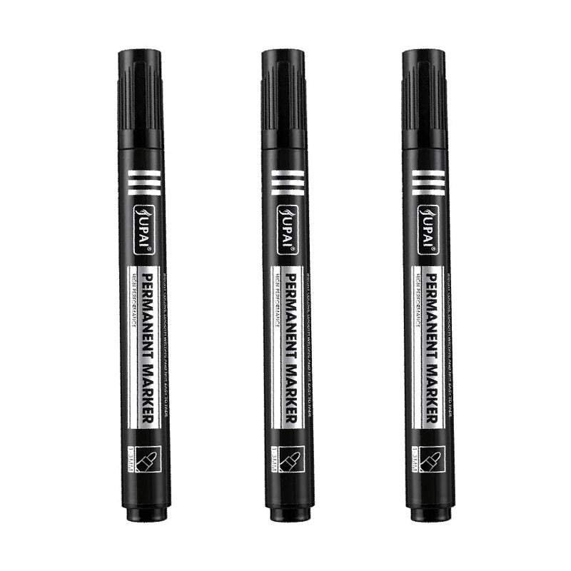 3/6Pcs/Set Permanent Marker Pen Fine Point Waterproof Ink Thin Nib Crude Nib Black Blue Red Ink 1.5mm Fine Color Marker Pens