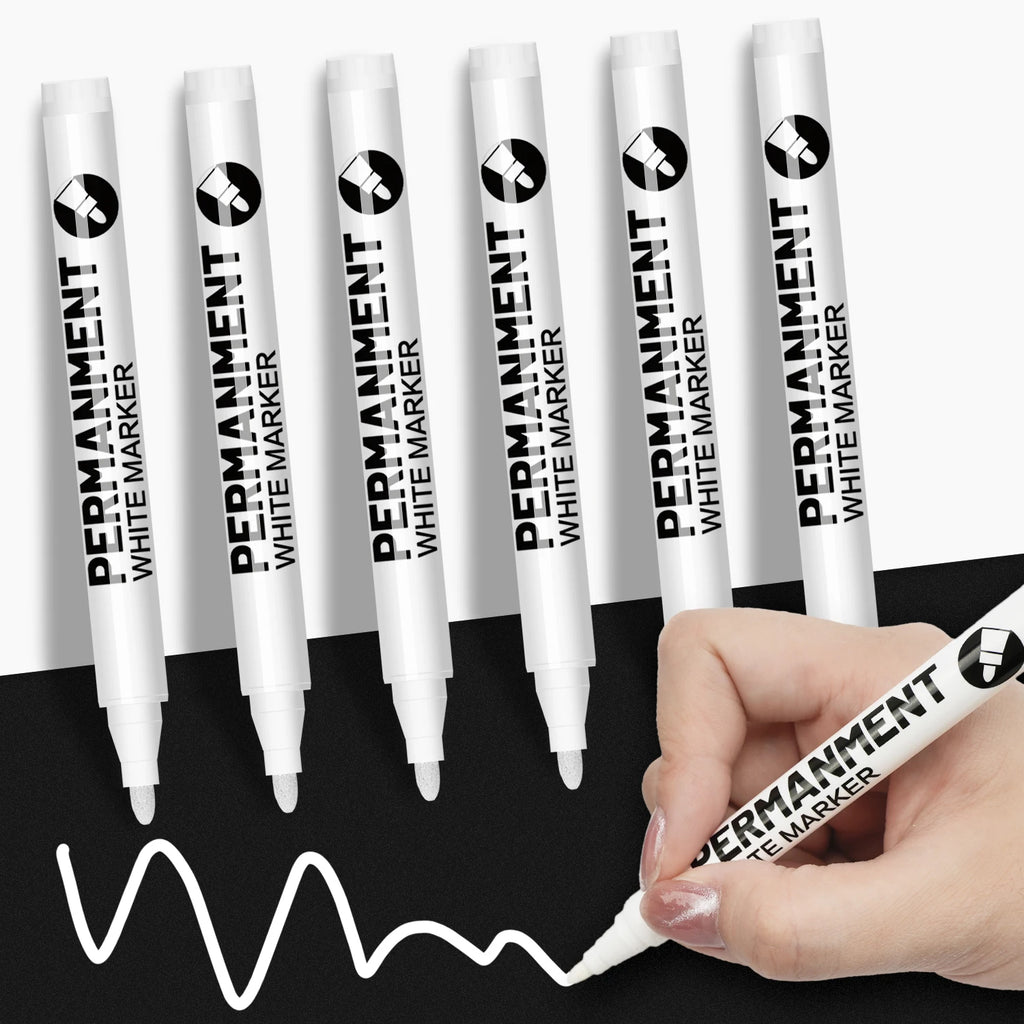White Paint Pen for Rock Painting,Stone,Ceramic,Glass,Wood,Tire,Fabric,Metal,Canvas. Set of 3/6 Acrylic Paint White Marker