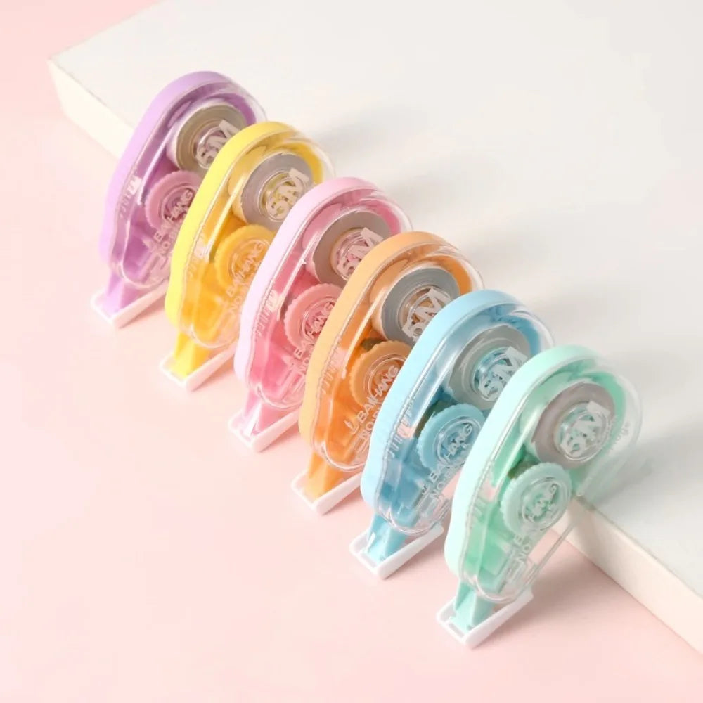 6Pcs/set Bagged Macaron Correction Tape Kawaii Colorful Correction Band 5m*6mm Students Correction Stationery Office Supplies