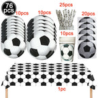 Soccer Party Disposable Tableware Paper Plates Cups Napkins Tablecloth Soccer Birthday Party Decoration