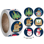 100-500PCS Merry Christmas Stickers Small Stickers for Rolling Sticker Pack Roll Packing Labels