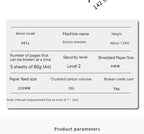 6 Sheets/time 10L Desktop Small Paper Shredder Office Household Electric Mini Shredder Filler Strip 6mm Strip Paper Cutter