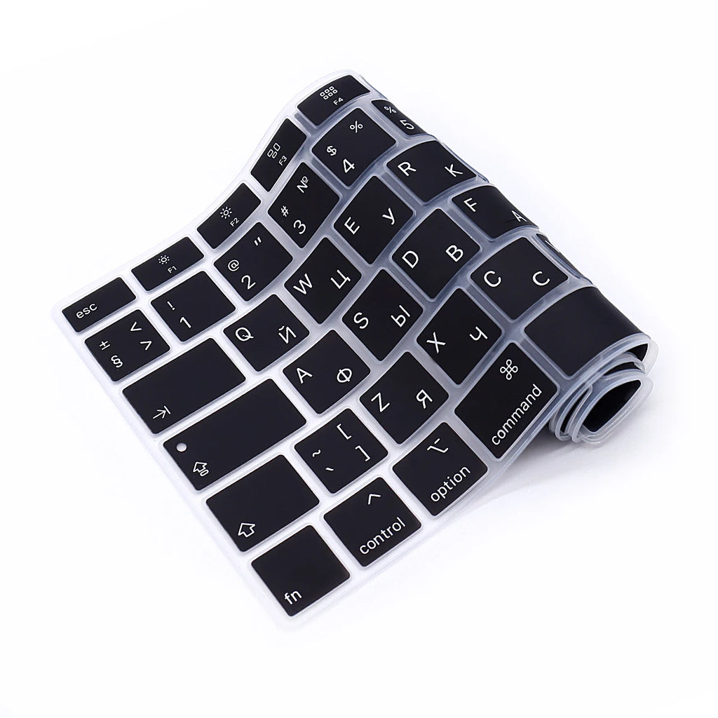 Russian Layout MacBook Pro Keyboard Cover 14" 16" M4 M3 M2 M1 Pro, MacBook Air 15" 13.6" M3 M2 Silicone Skin, US/EU Version