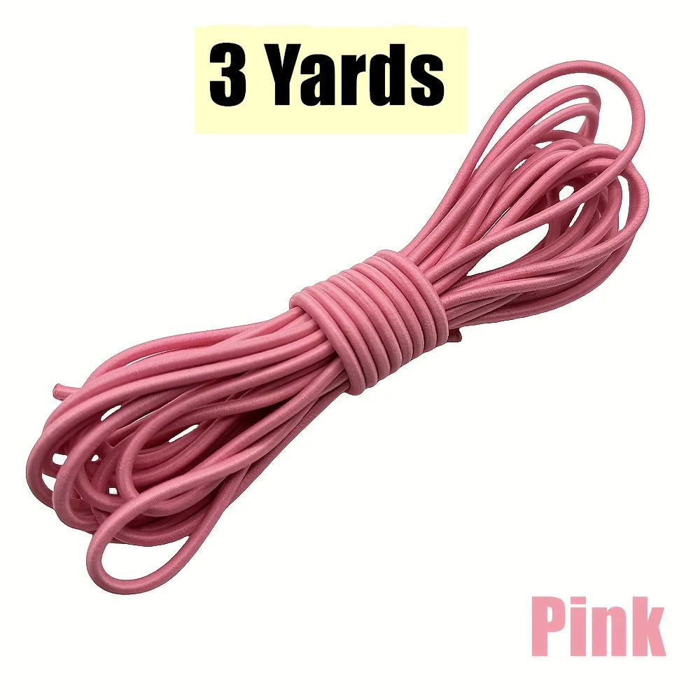 3 Yards 3mm Round Elastics Bungee Shock Cord Elastic Rope Rubber Band Strap String Cordon Shoelaces Sewing Accessories