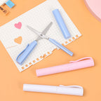 1Pc Creative Pen Shape Scissors Kawaii Multifunction Folding Scissors DIY Portable Paper-Cutting Art Tool School Office Supplies