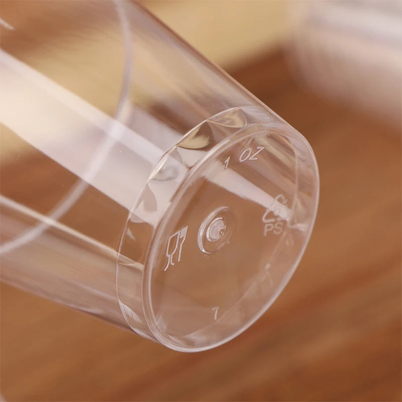 50Pcs 30ML Disposable Mini Clear Plastic Dessert Cup For Outdoor Picnic Birthday Party Jelly Salad Cup Kitchen Tableware Tasting