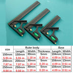 150/200/250mm Multifunctional Combination Movable Ruler Protractor Angle Ruler Level Aligner Inclinometro Woodworking Tools