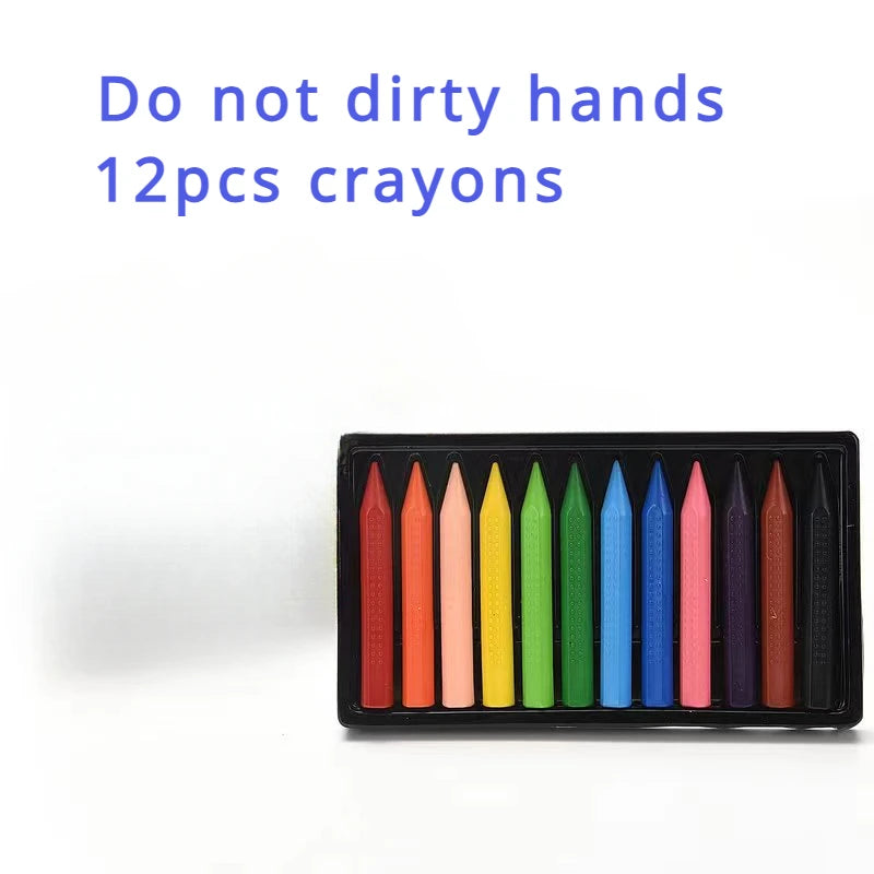 12Colors Wax Crayon Do not Dirty Hands Washable Crayons Drawing Painting Crayon Sticks Colored Wax Crayons Art Supply