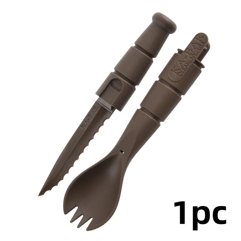 Mini EDC Tactical Tableware, Multi-functional Tools, Forks, Spoons, Knives, Combination, For Camping, Hiking, Outdoor, Halloween
