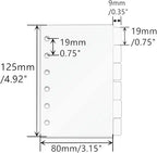 A5/A6/A7 Binder Dividers Planner Insets 6 Tabs Clear Thick Acrylic Index Divider/Cover  Refillable Page Protectors for 6 Ring