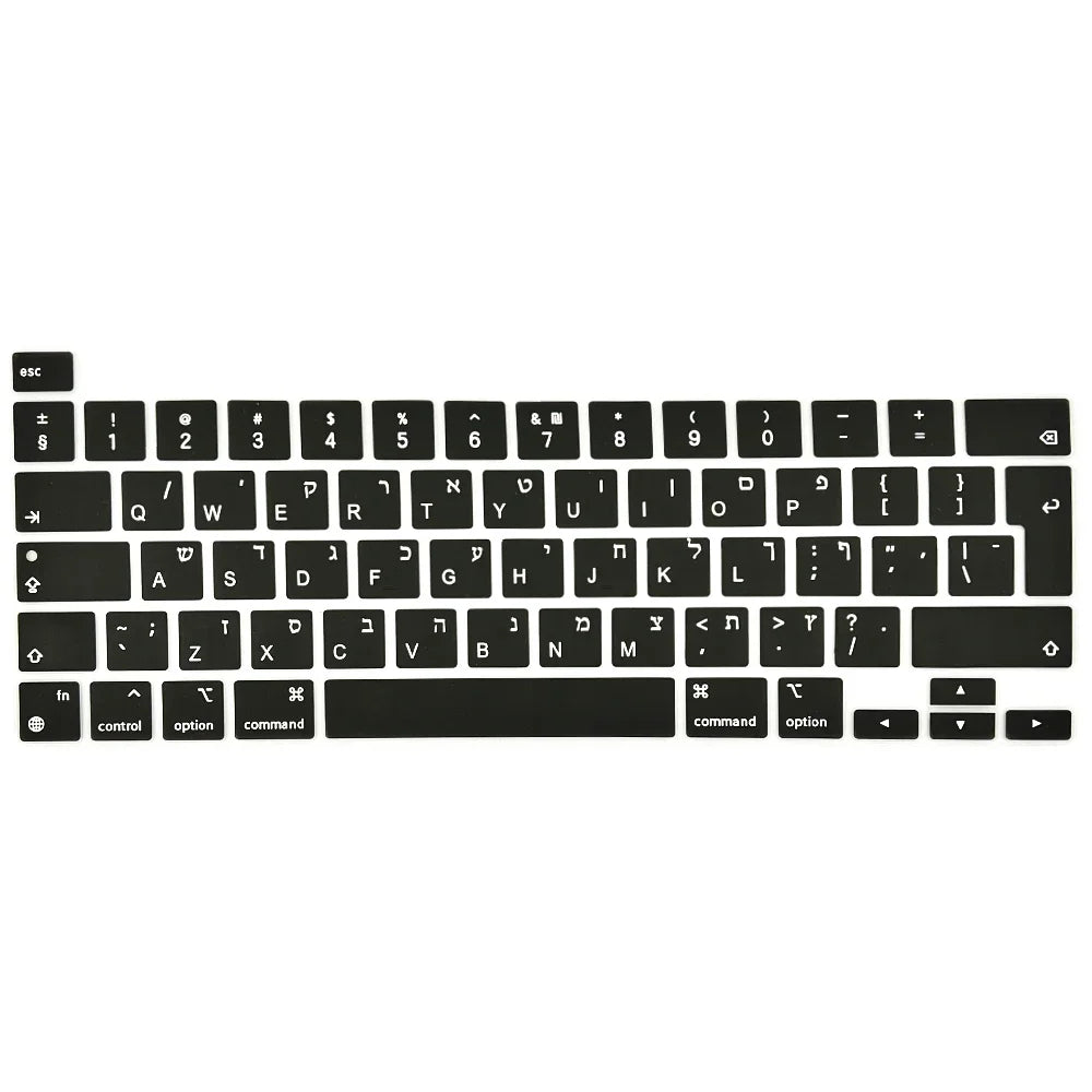 Hebrew Israel  Keyboard Cover for Macbook Pro14 A2442 Air13.6 M2 A2681 Pro13 M1 A2338 A2289 Waterproof Silicone protective film