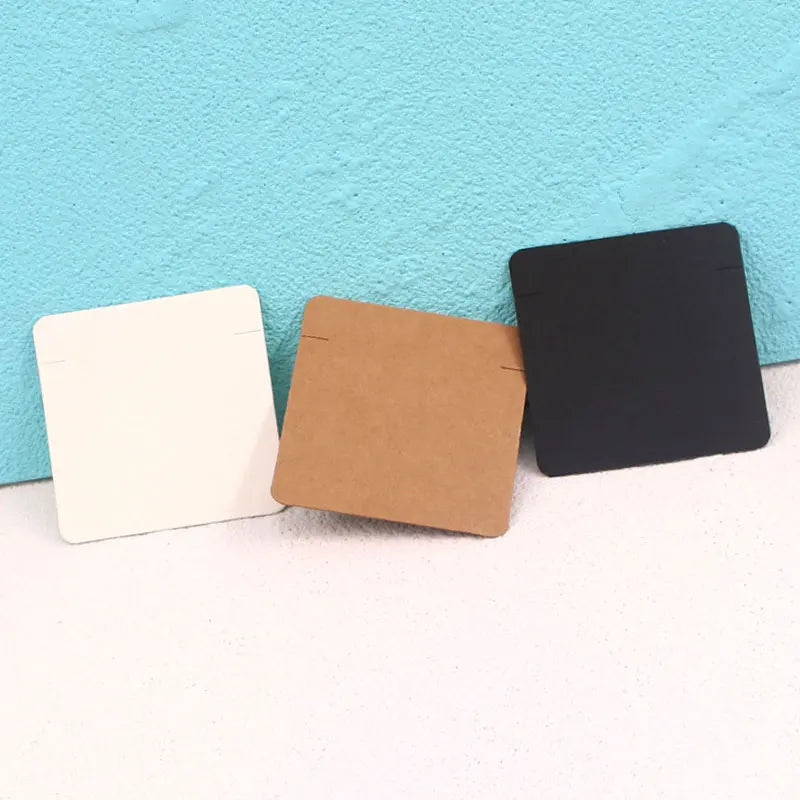 50pcs 6*6cm Necklace Bracelets Packing Cards Kraft Paper Cards for DIY Jewelry Display Cards Retail Price Tags Cardboard Holder