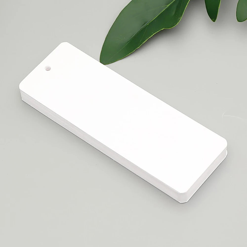30 Sheets Blank Round Corner Bookmark Cards with Hole, 350g Kraft Paper & White Cardstock for DIY Art Painting