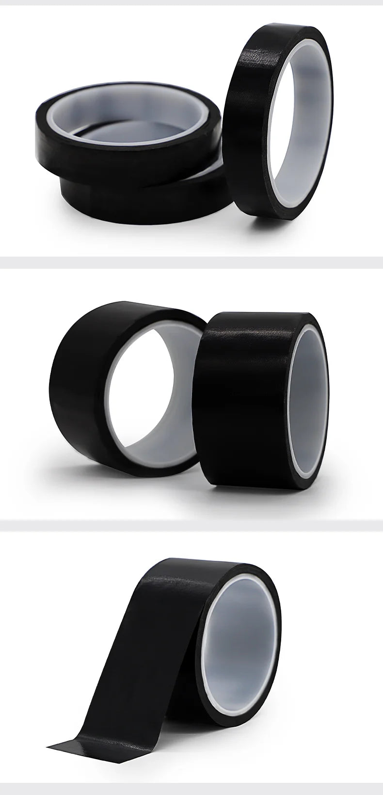 Black PTFE Te-Flon Tape High Temperature Resistant 300 Degrees Vacuum Machine Packaging Sealing Insulating Tape 10M/Rolls