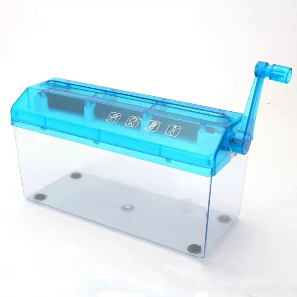 ABS Hand Shredder Hand Crank Transparent Paper Cutting Tool Mini Eco-Friendly Documents Paper Cutting Tool Christmas Gift